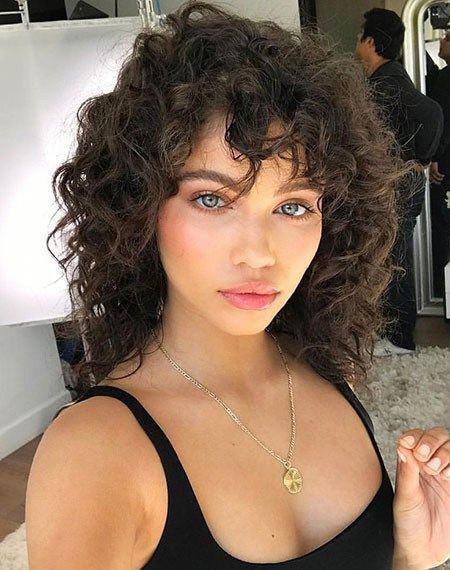 Short Curly Hairstyles for Women -   15 hairstyles Curly bangs ideas