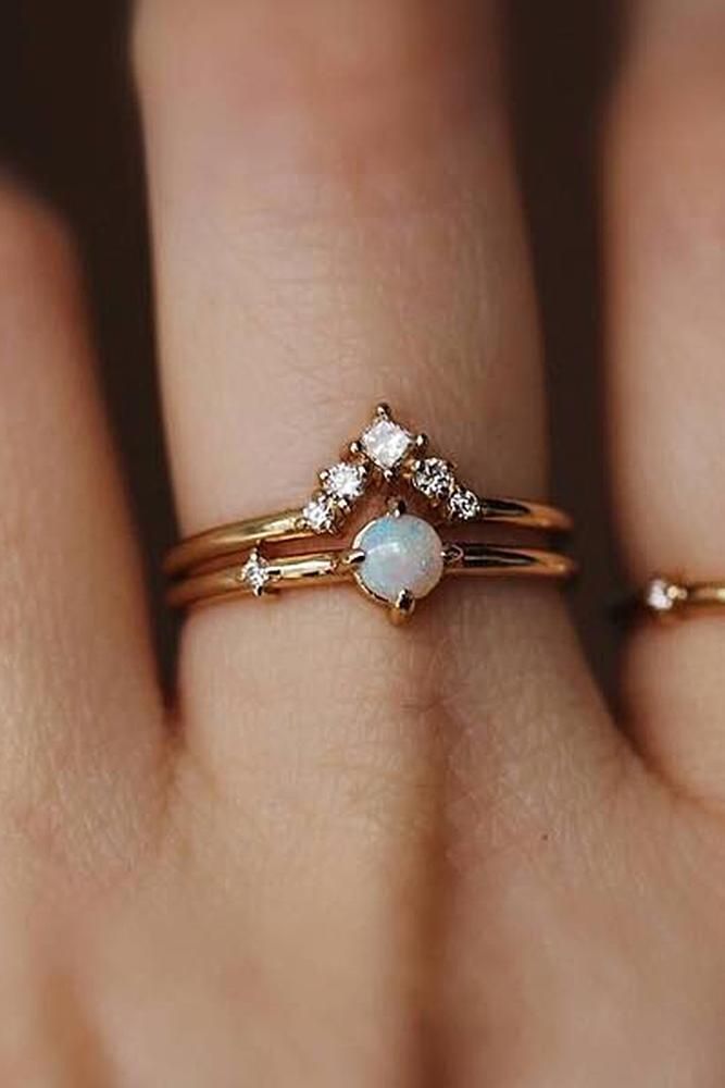 24 Opal Engagement Rings For The Modern Brides -   15 wedding Rings opal ideas