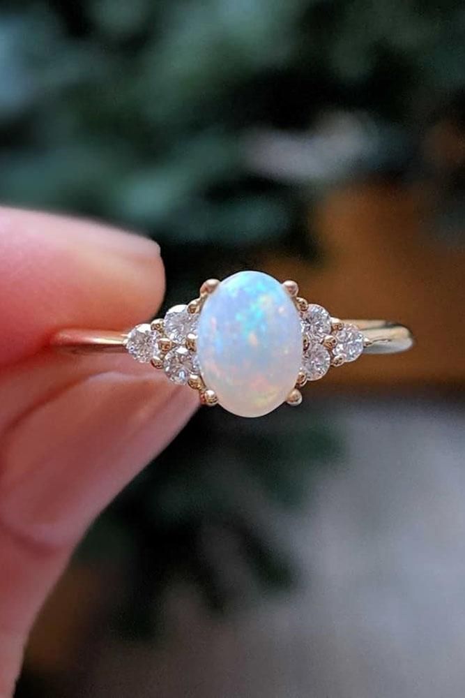 30 Insanely Good Colored Engagement Rings -   15 wedding Rings opal ideas