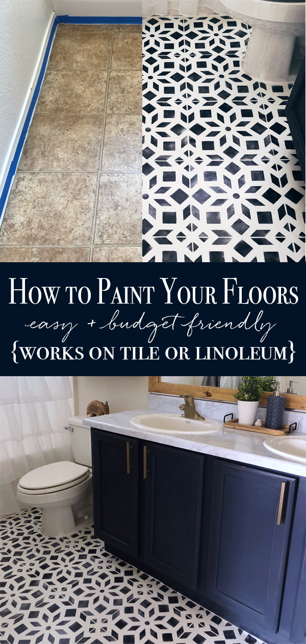Bathroom Makeover Part 2--Chalk Painted Linoleum Floors — BB FR?SCH -   16 diy projects For Bedroom how to paint ideas