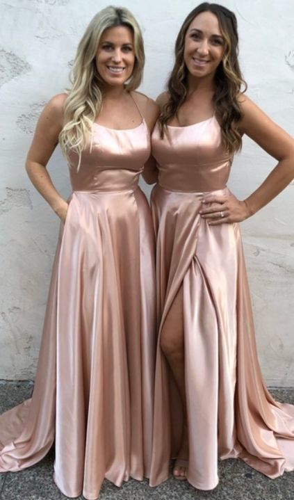 Champagne long prom dresses, 2019 prom dresses, simple prom dresses with slit, party dresses dancing dresses -   16 dress Prom ugly ideas