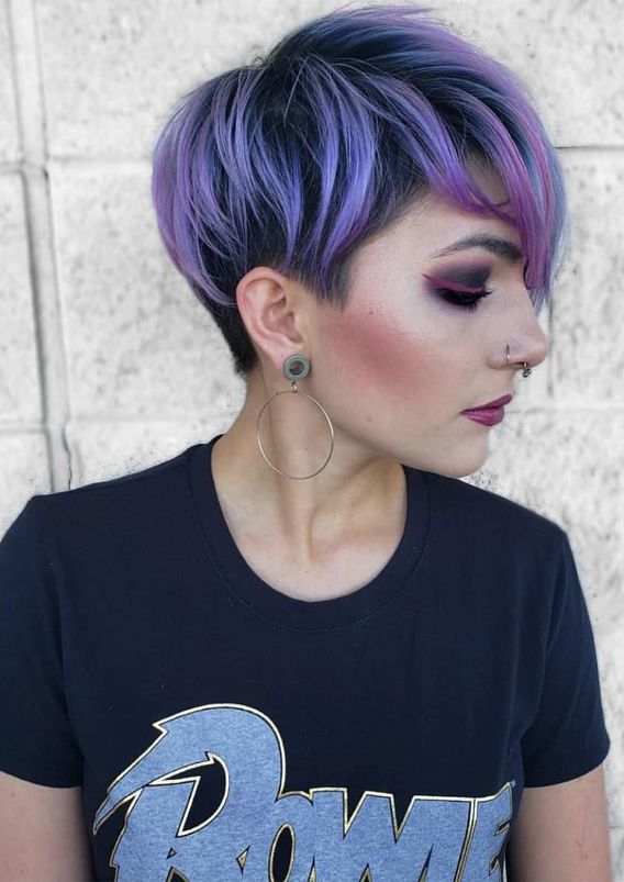 Stunning Purple Pixie Haircuts for Bold Look in 2019 -   16 hair Purple pixie ideas