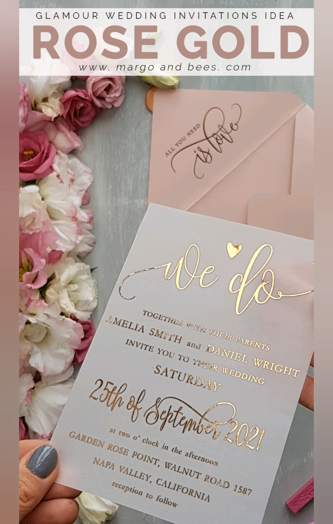 Simple wedding invitations with rose gold lettering -   16 wedding Elegant modern ideas