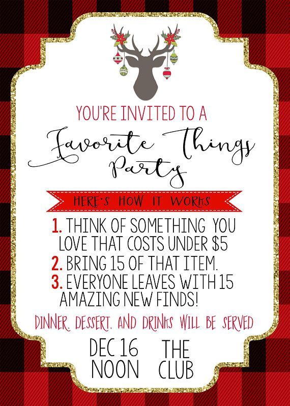 Favorite Things Party invitation//Holiday Party//Christmas Party -   18 holiday Sayings parties ideas