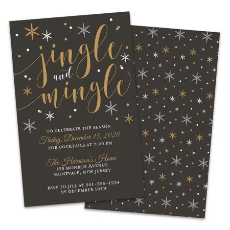Personalized Jingle & Mingle Holiday Party invitations Size: 8.5 inch x 5.5 inch -   18 holiday Sayings parties ideas