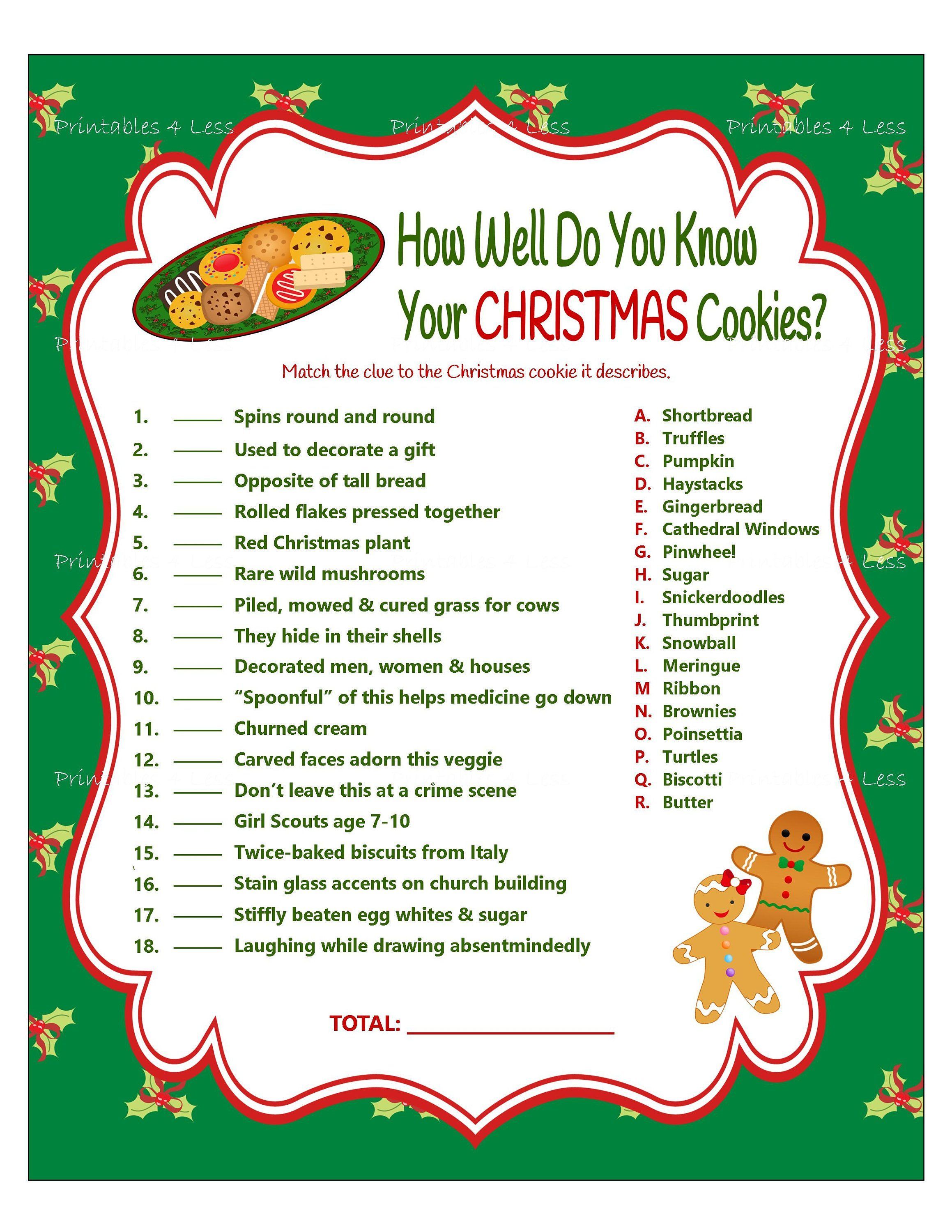 Christmas Game, Cookie Jar Game, Christmas Party Game, Holiday Party Game, Christmas Word Game, Printable Xmas Game - Printables 4 Less -   18 holiday Sayings parties ideas