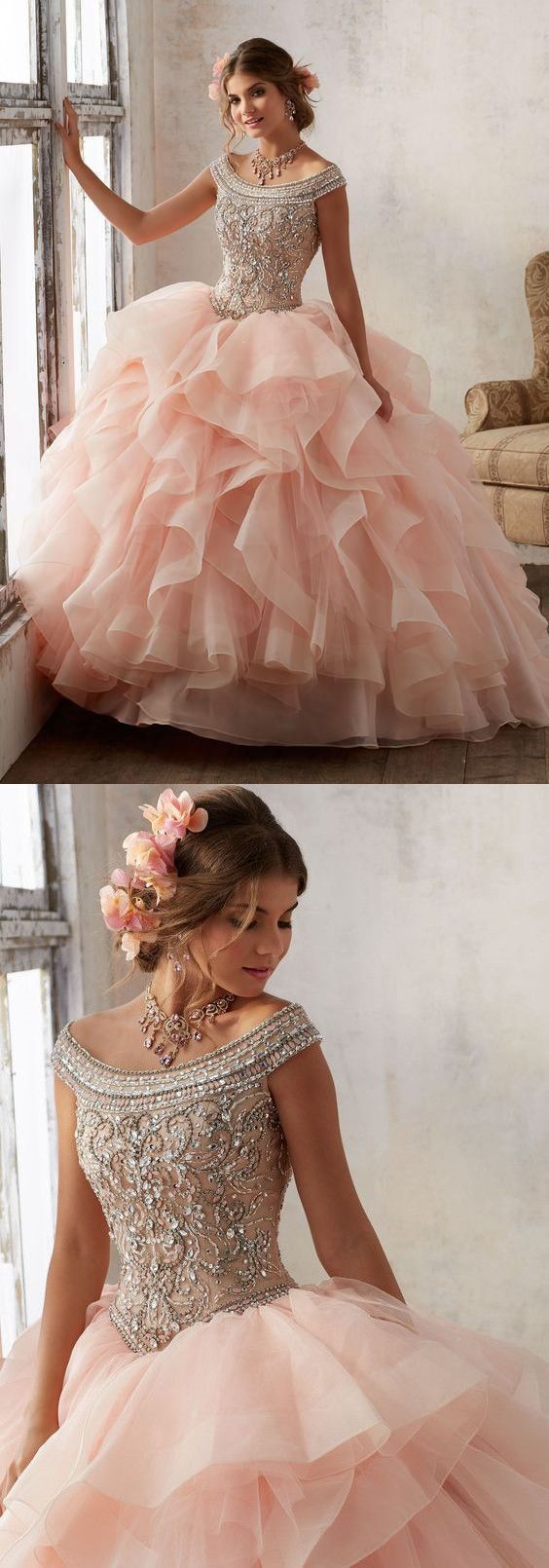 Bright Blush Pink Tulle Quinceanera Dresses Ball Gowns Strapless Sweet 16 Dress Tulle Long Cute Evening Dresses Party Gown -   19 dress Pink tulle ideas