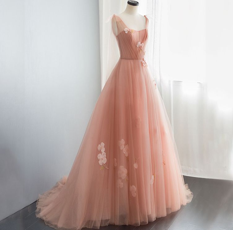 Pink sweetheart neck tulle long prom dress, pink evening dress from Dress idea -   19 dress Pink tulle ideas