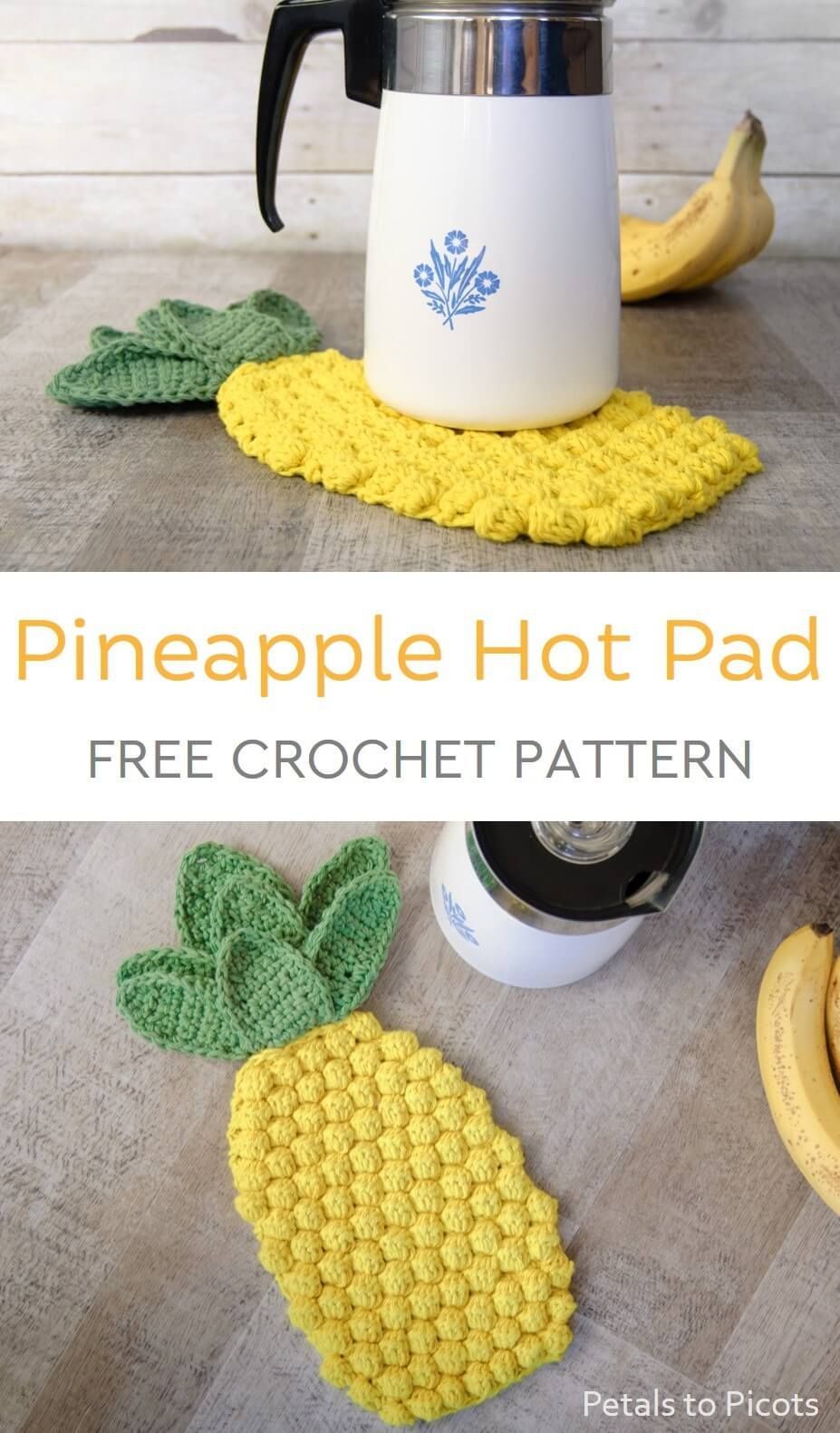 Pineapple Crochet Hot Pad Pattern -   19 knitting and crochet Projects fun ideas