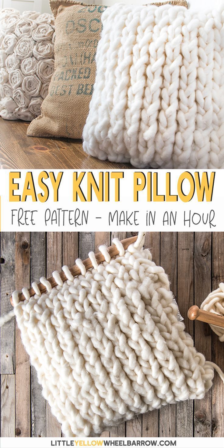 How to Make a Chunky Knit Pillow Cover in Under an Hour -   19 knitting and crochet Projects fun ideas
