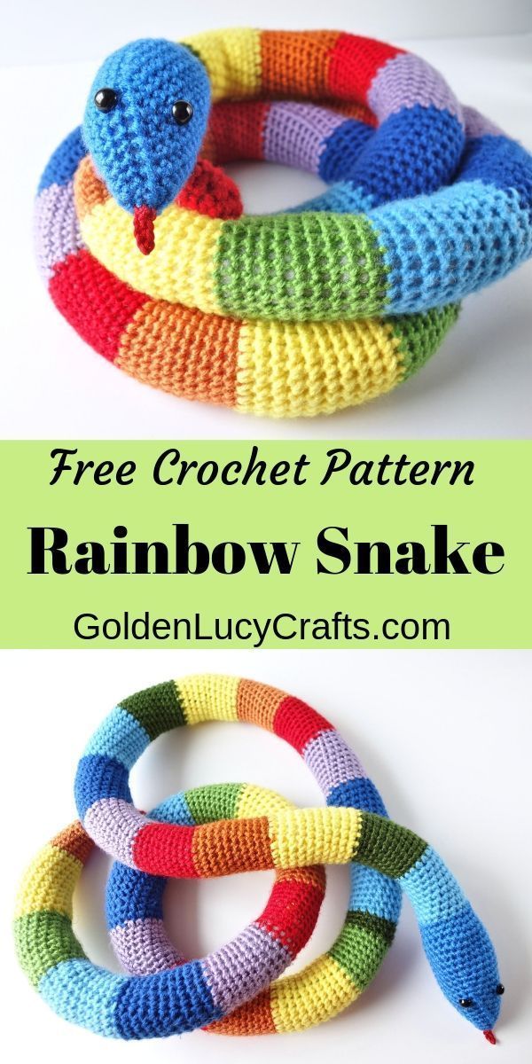 Crochet Rainbow Snake, Free crochet Pattern -   19 knitting and crochet Projects fun ideas