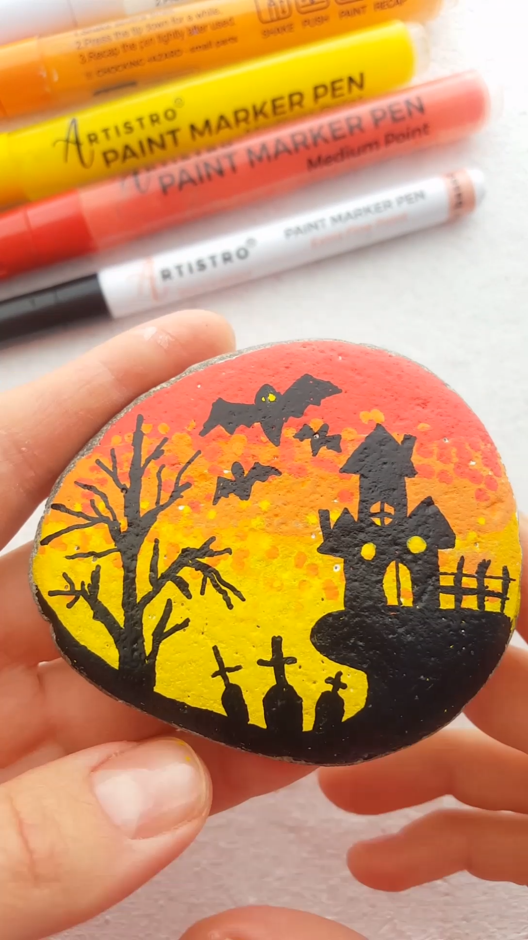 Halloween town painted rock video tutorial -   20 fall fabric crafts Videos ideas