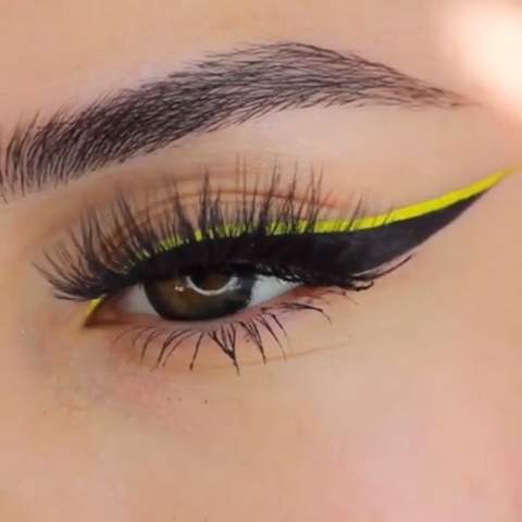 BLACK AND YELLOW EYELINER EYE MAKEUP TUTORIAL -   23 makeup Eyeliner videos ideas