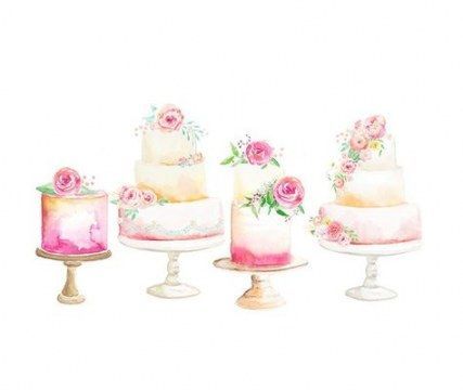 9 cake Illustration background ideas