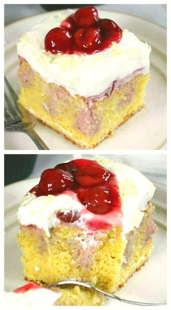 Very Cherry Cheesecake Poke Cake -   12 cake Yellow whipped topping ideas