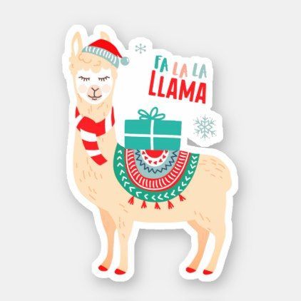 Fa La La Llama | Christmas Sticker | Zazzle.com -   12 holiday Tumblr gift ideas