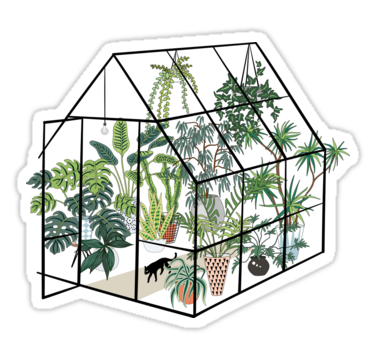 greenhouse with plants | Sticker -   12 plants Art aesthetic ideas