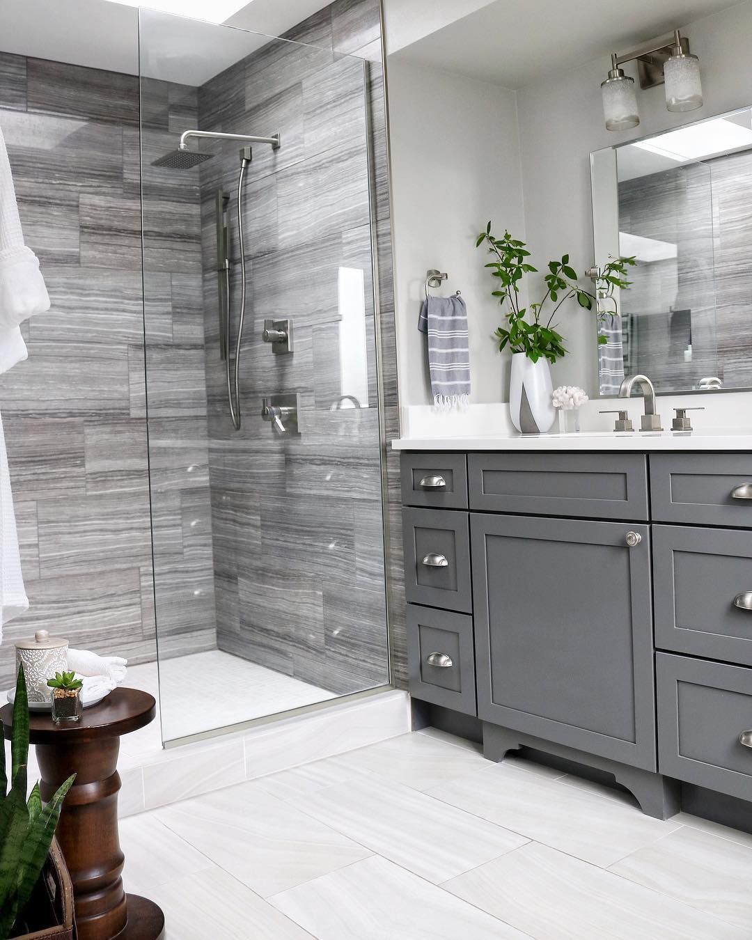 Julie Nay on Instagram: “I heard that if you hang eucalyptus in your shower, that the steam will activate the essential oils helping with congestion & making your…” -   12 room decor Purple master bath ideas