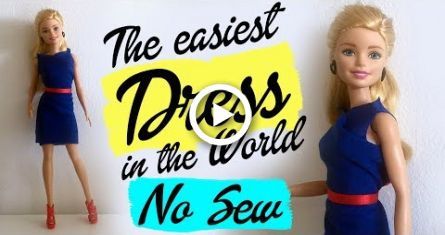 How to make Easy No Sew Dress for Barbie Doll. Barbie Clothes Tutorial -   13 DIY Clothes For Teens tutorials ideas