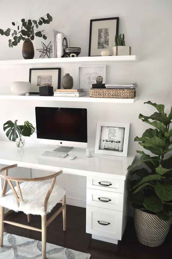 37 Cozy Home Office Ideas for Girls That Will Make You Enjoy Work Time Isabellestyle Blog -   13 planting Room office ideas