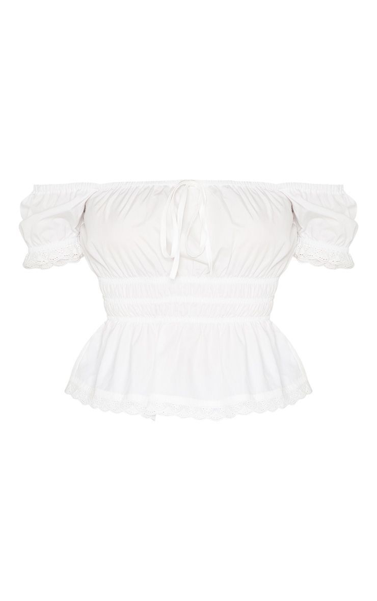 White Ruched Waist Puff Short Sleeve Crop Top -   14 DIY Clothes Skirt crop tops ideas