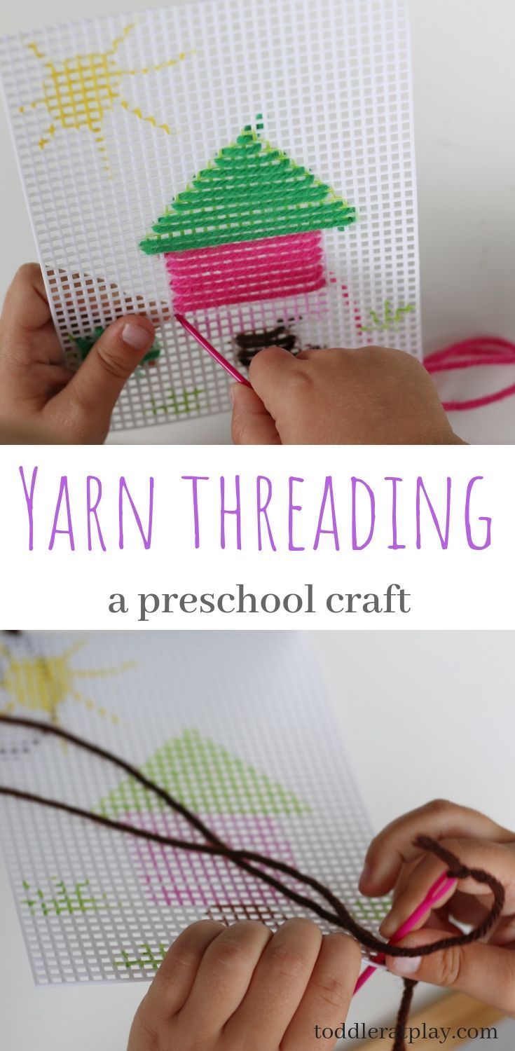 Yarn Threading -   14 fabric crafts For Children activities for kids ideas