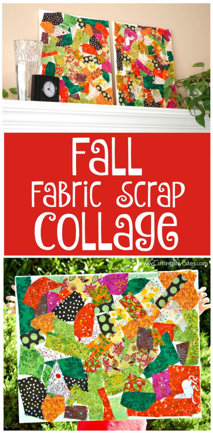 Fall Fabric Scrap Collage -   14 fabric crafts For Children activities for kids ideas