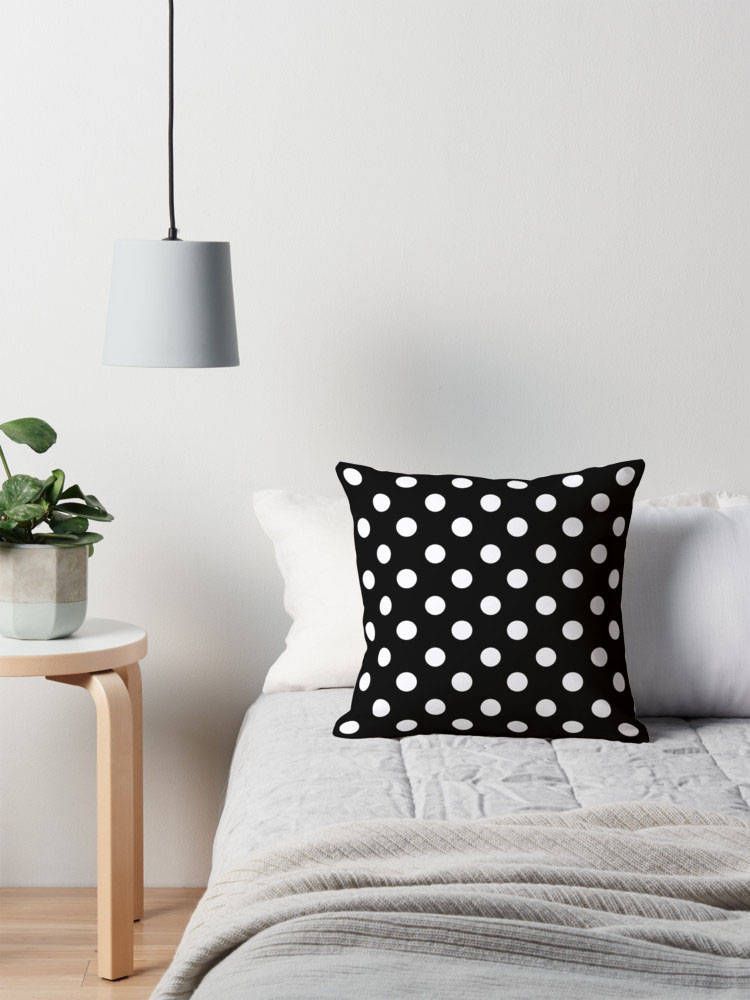 Black and White Polka Dot Pillow, Bedding, Polka Dots Cushion, Girls Room, Pillow Cover, Home Decor -   14 room decor Black polka dots ideas