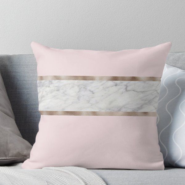 Strawberries and cream - grey marble & rose gold Throw Pillow -   14 room decor Gold grey ideas