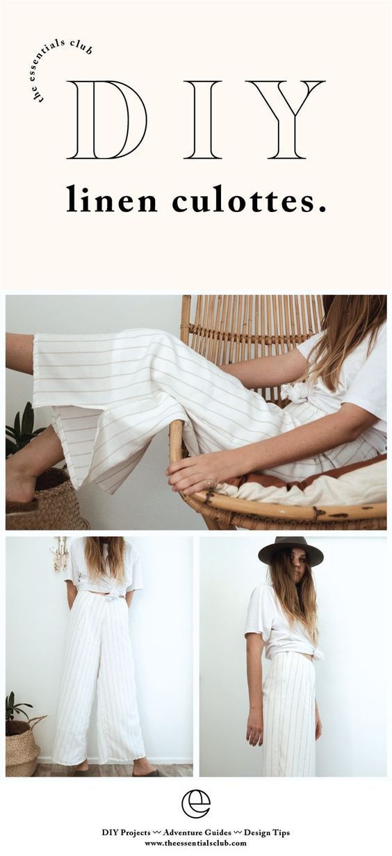 DIY: Linen Culottes — The Essentials Club // Creative DIY Hub -   15 DIY Clothes Fashion projects ideas
