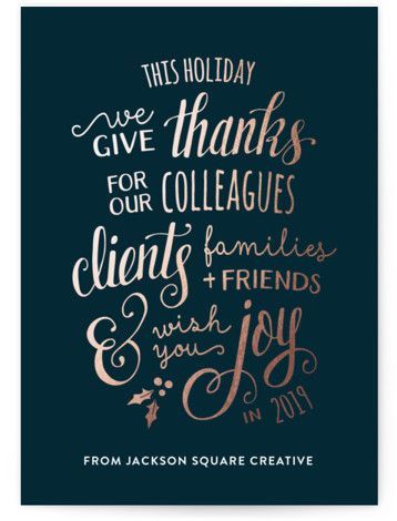 Lettered Thanks Business Holiday Cards -   15 holiday Cards quotes ideas