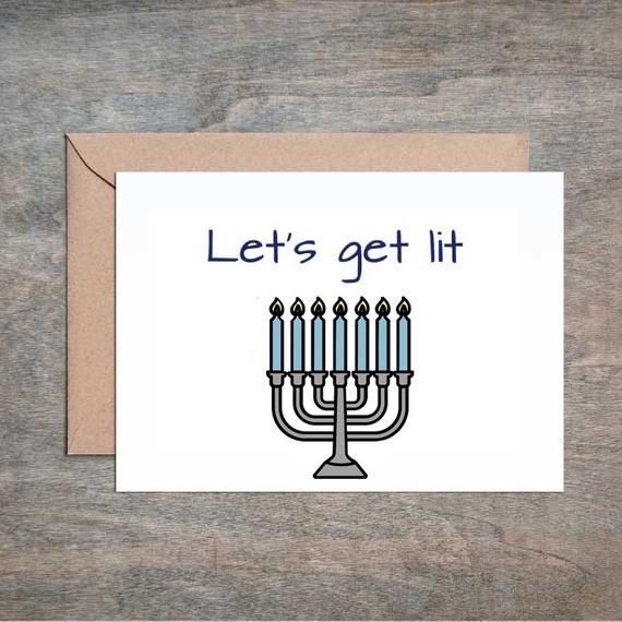 Let's Get Lit. Funny Hanukkah Card. Funny Holiday Card. Sarcastic Holiday Card. Menorah. -   15 holiday Cards quotes ideas