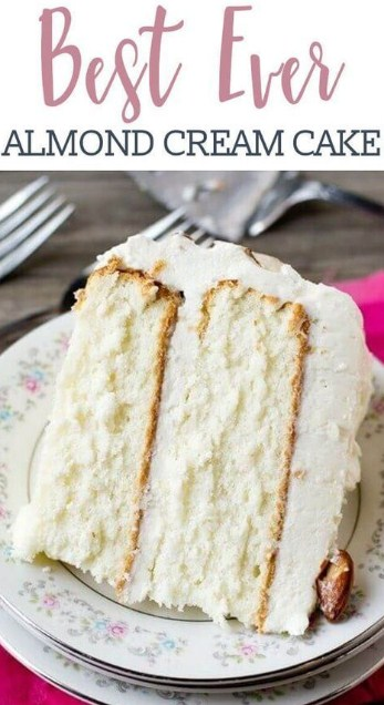 Almond Cream Cake Recipe -   16 cake Vanilla white ideas