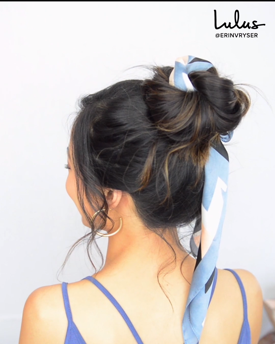 Need a Playful, Effortless Hairstyle? Try a Messy Bun with a Hair Scarf (It's Super Easy!) -   16 hairstyles Cute messy ideas