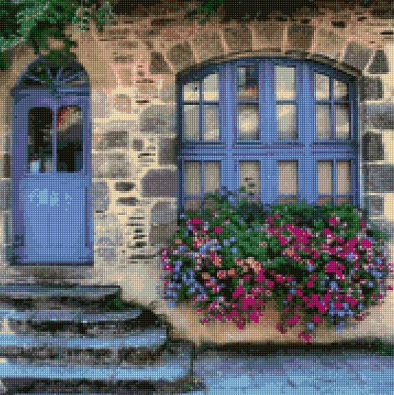 French Country Cottage Cross Stitch pattern PDF - Instant Download -   16 plants Art window ideas
