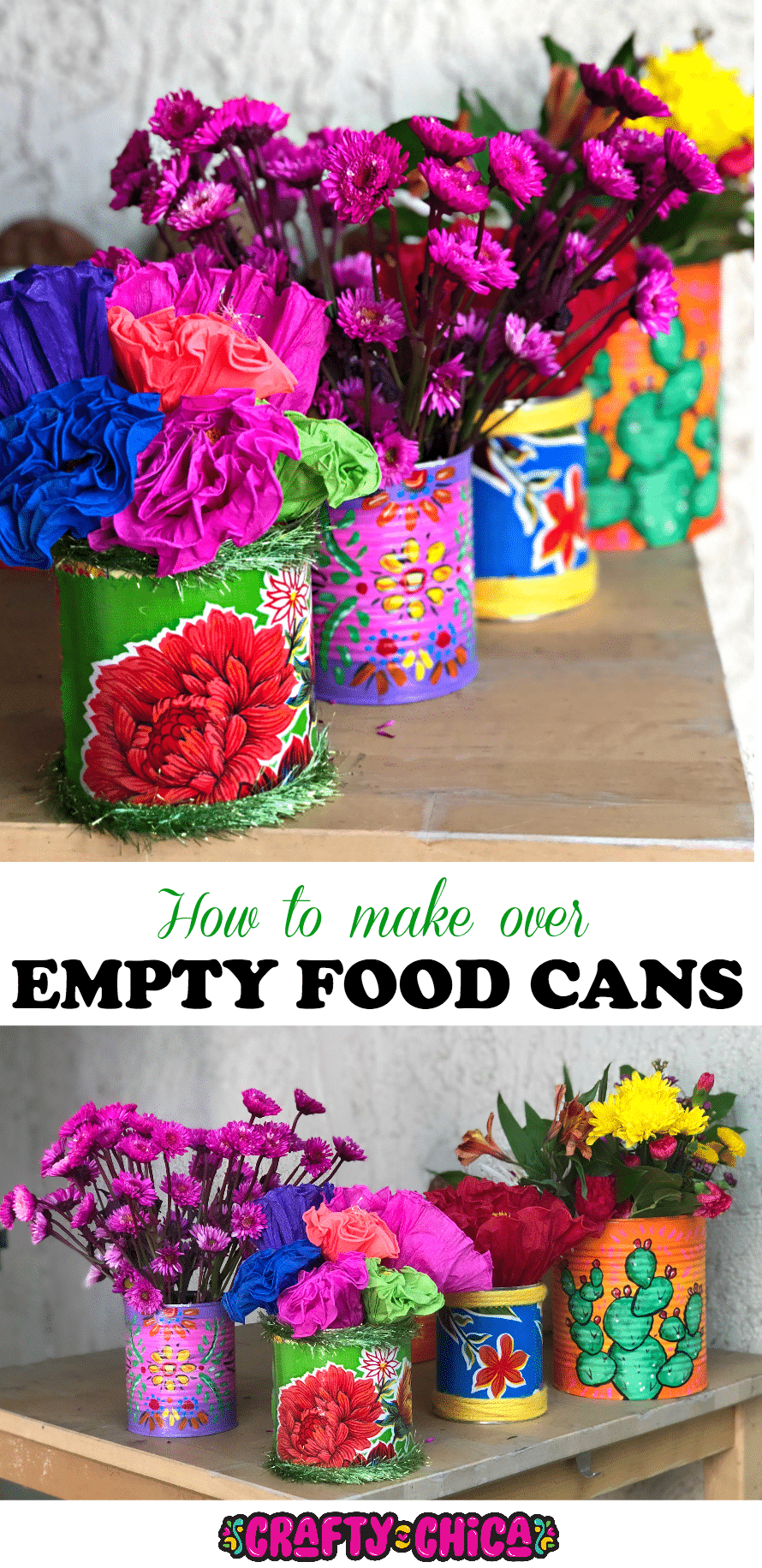Painted Tin Cans - The Crafty Chica -   16 plants Painting tin cans ideas