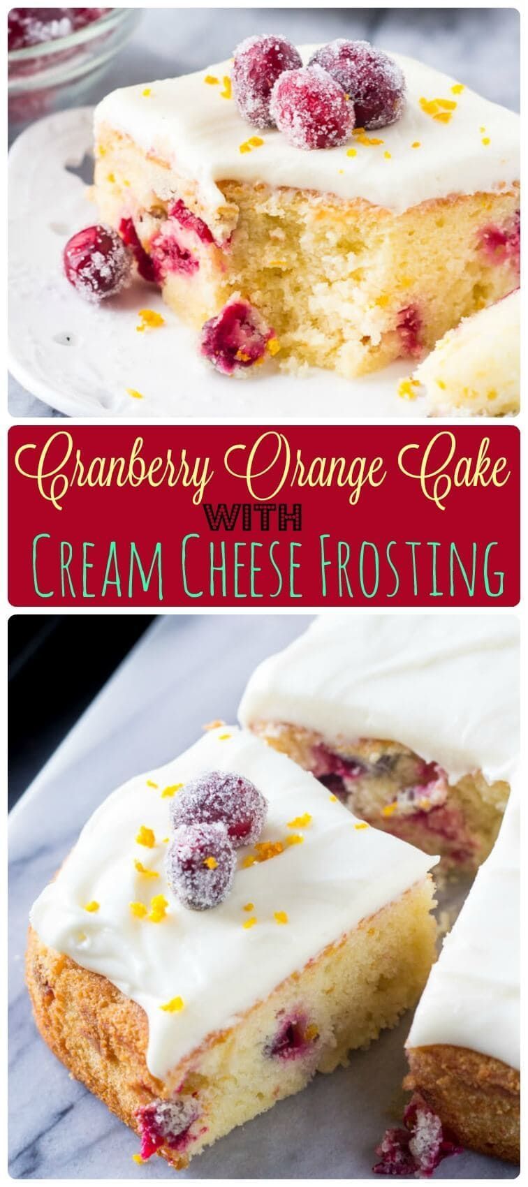 Cranberry Orange Cake with Cream Cheese Frosting - Oh Sweet Basil -   17 cake Orange sweets ideas