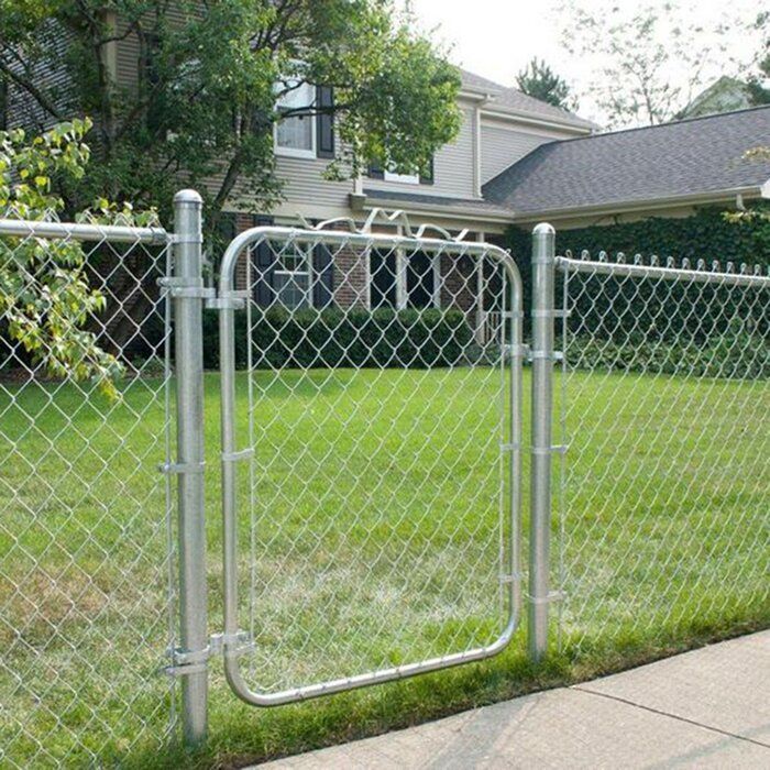 4 ft. H x 2.5 ft. W Galvanized Chain Link Garden Walking Fence Metal Gate -   17 garden design Fence chain links ideas