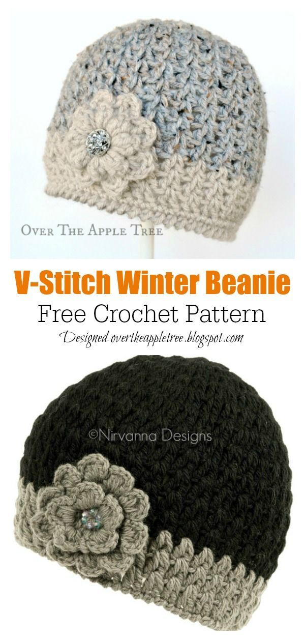 V Stitch Hat Free Crochet Pattern -   17 knitting and crochet Hats winter ideas