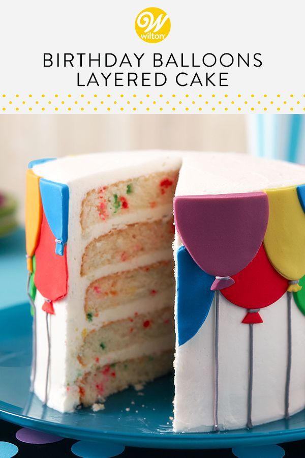 Birthday Balloons Layered Cake -   18 cake Fondant love ideas
