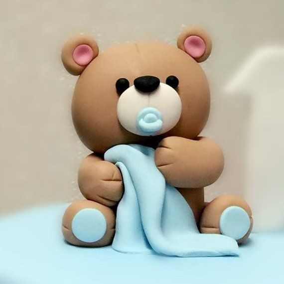 Baby Bear Fondant Cake Topper With blanket - 3D Fondant Cake Topper -   18 cake Fondant love ideas