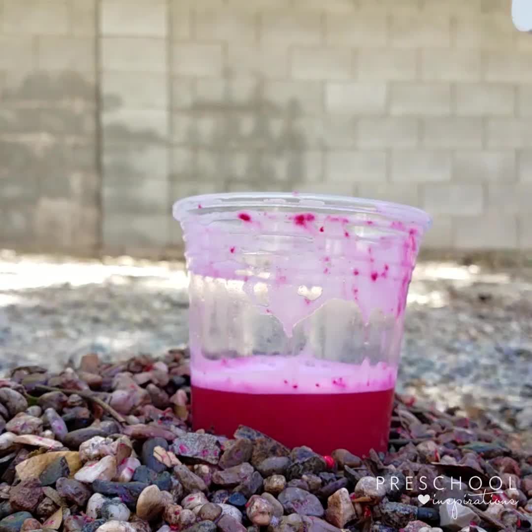Easy Outdoor Color Changing Volcano with Baking Soda and Vinegar -   18 diy projects To Try science experiments ideas