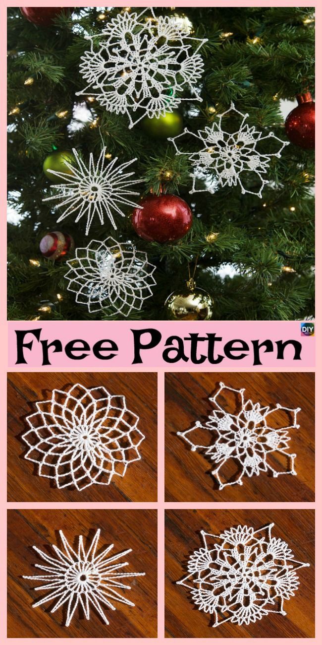 8 Crochet Pretty Snowflake Free Patterns - DIY 4 EVER -   18 holiday DIY snowflake pattern ideas