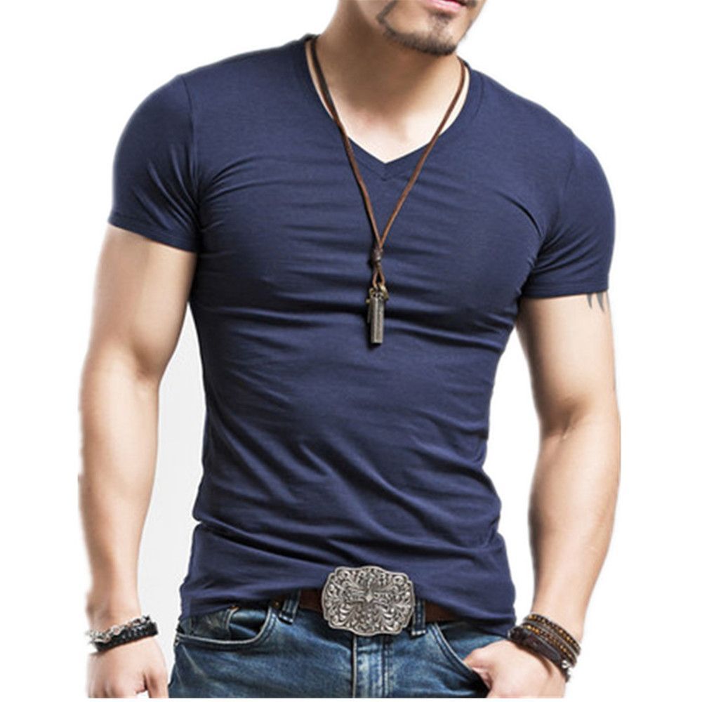 2018 MRMT Brand Clothing 10 colors elastic V neck Men T Shirt Mens Fashion Tshirt Fitness Casual Male T-shirt 5XL -   19 fitness Male outfit ideas