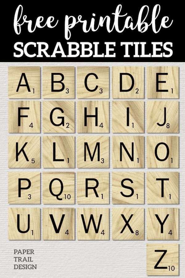 Free Printable Scrabble Letter Tiles Sign - Paper Trail Design -   21 diy projects Free wall art ideas
