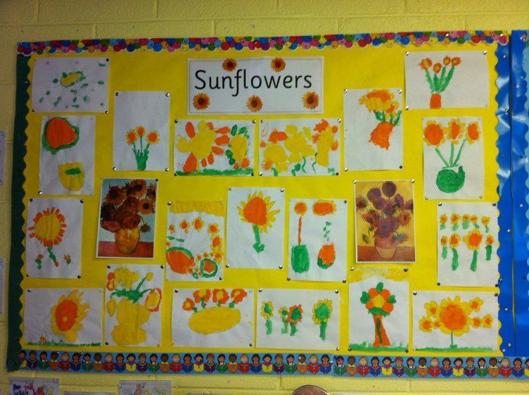 Sunflower Art Display, classroom display, Plant,flower, sunflower -   6 planting Flowers eyfs ideas