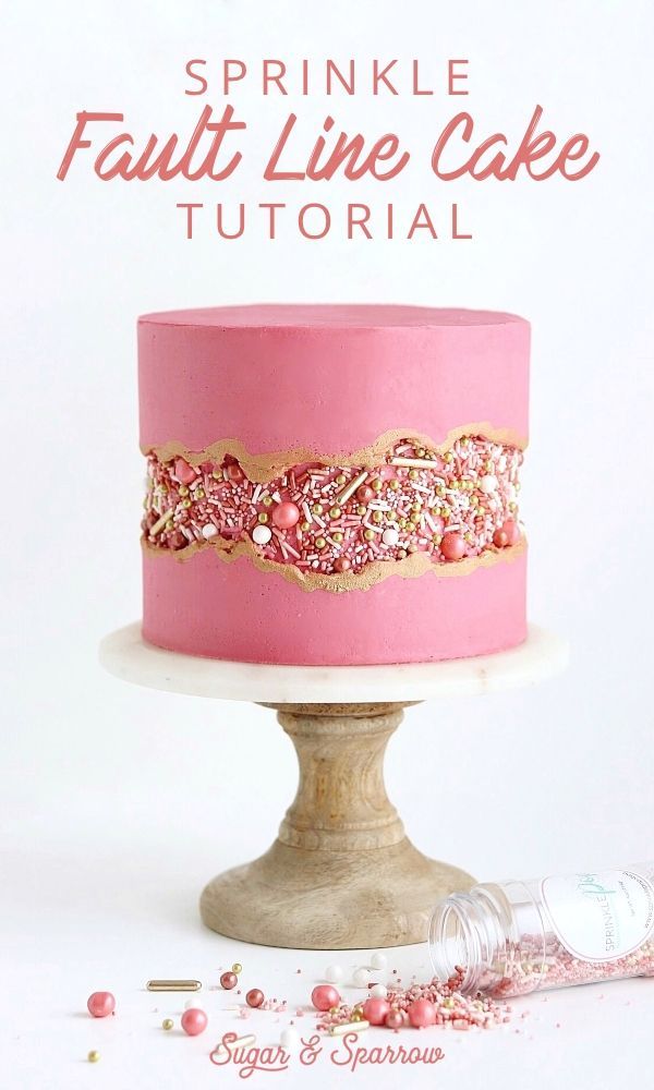 Sprinkle Fault Line Cake Tutorial -   11 cake Decorating gold ideas