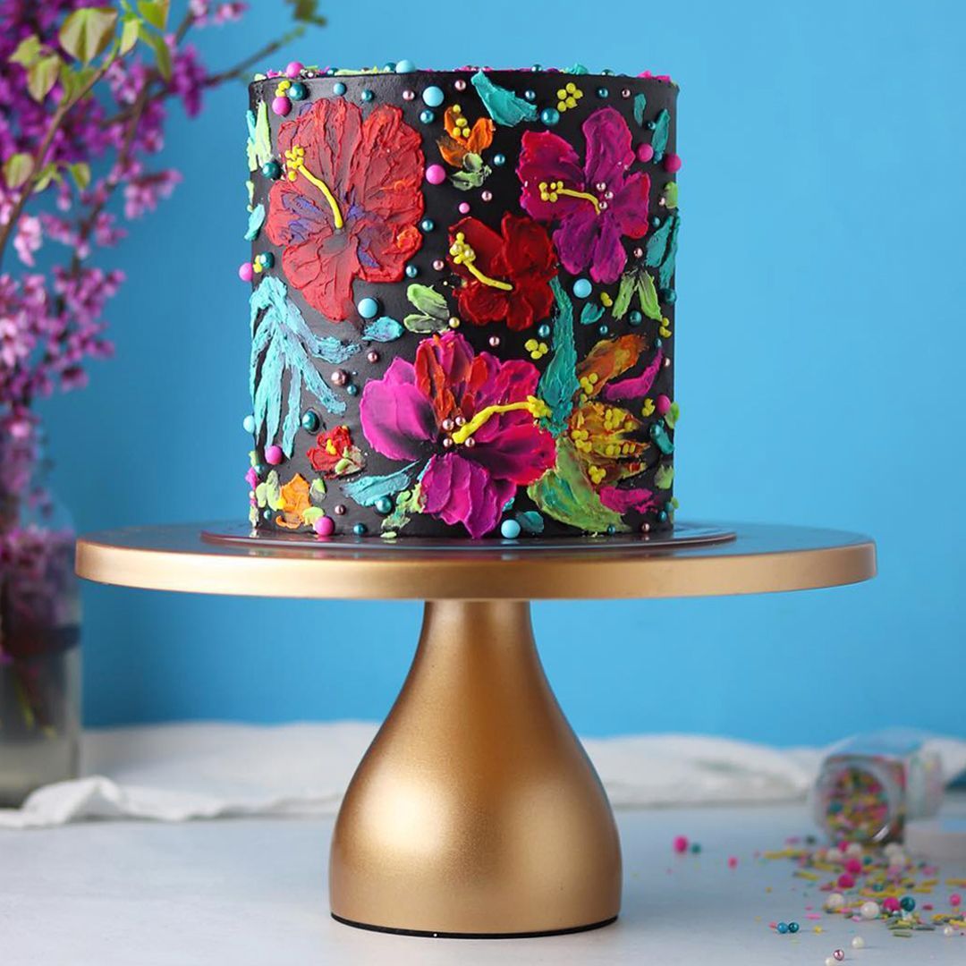 Tropical Cake with Hand Painted Buttercream -   11 cake Decorating gold ideas