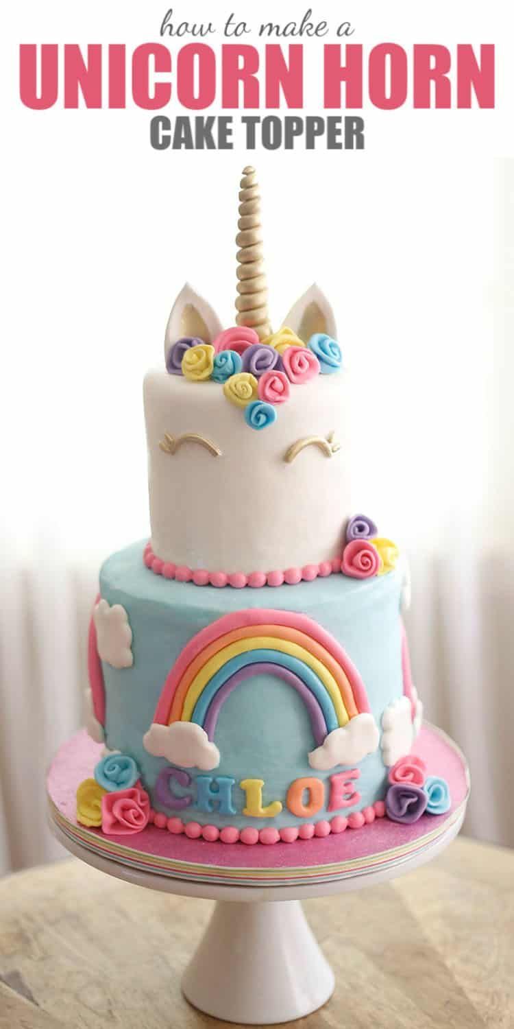 How to Make a Unicorn Horn Cake Topper {Video Tutorial} | Rose Bakes -   11 mini cake Unicorn ideas
