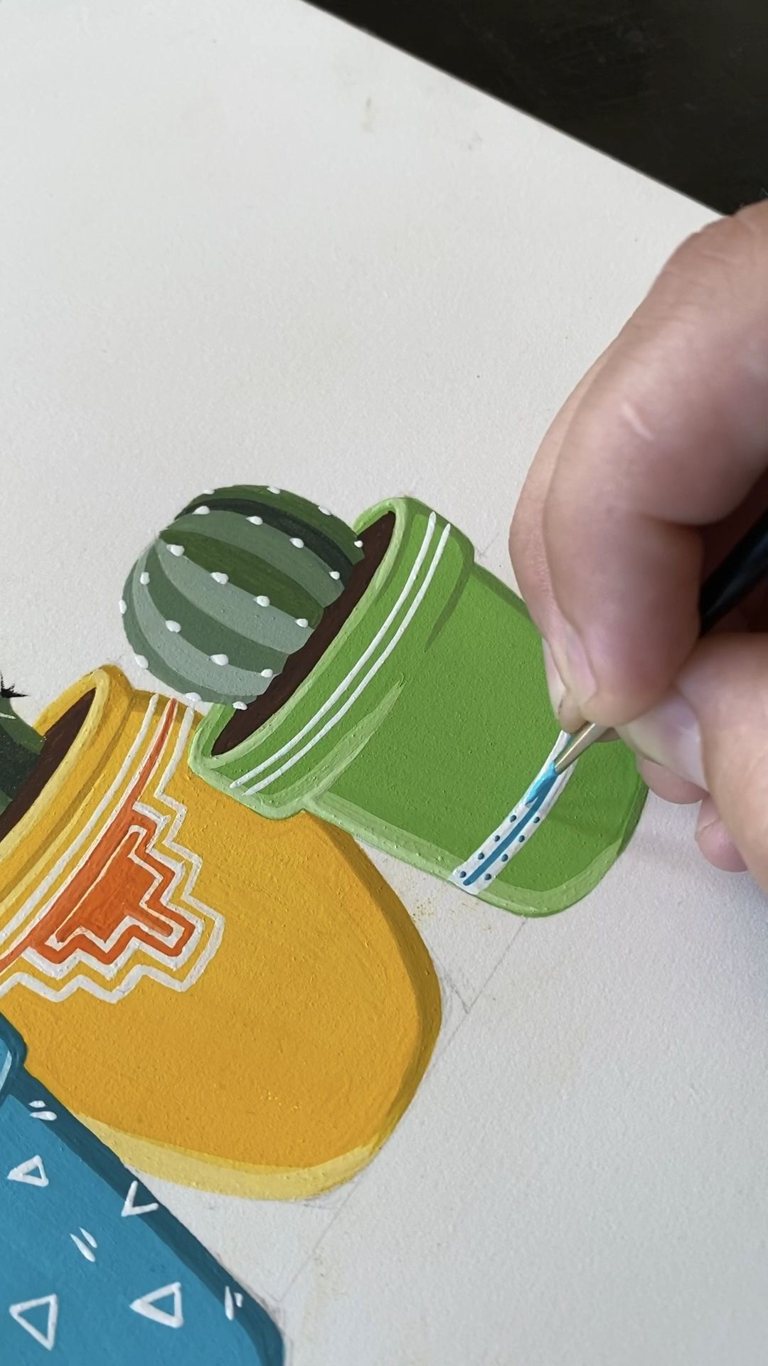 Barrel Cacti Gouache Painting by Philip Boelter -   11 plants Art sketch ideas